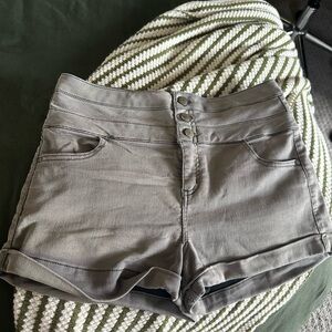 Women's Green High-Waisted Shorts